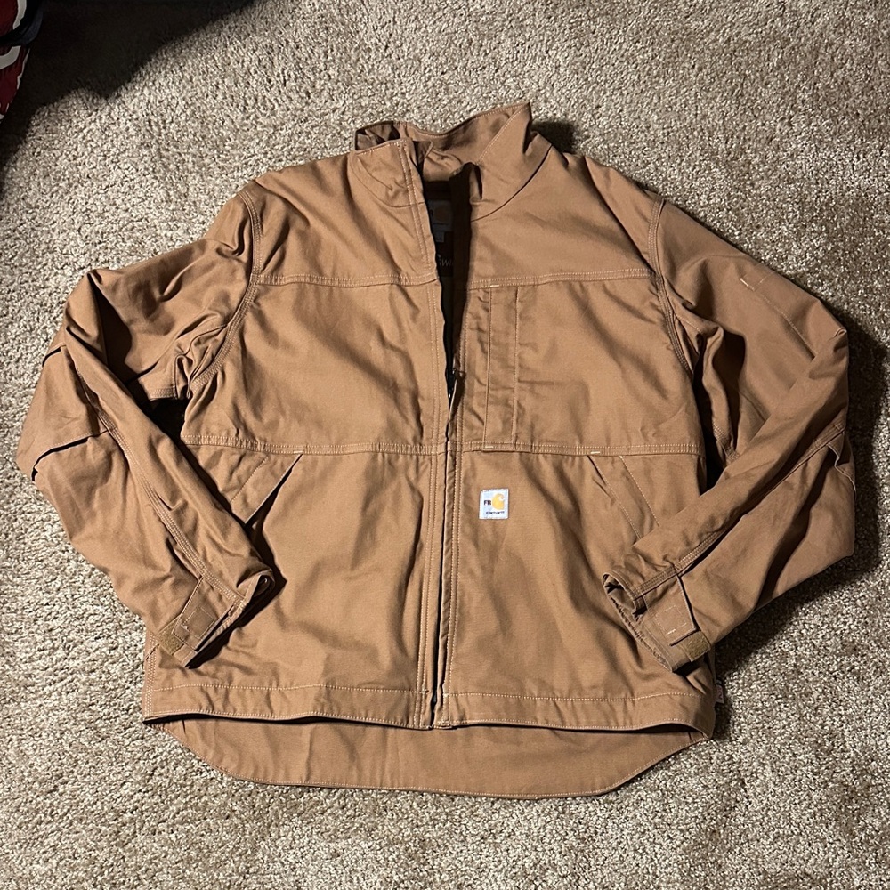 Carhartt FR Full Swing Jacket Mens Large Brown Work Coat Flame Resistant